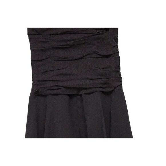 Y2K Asymmetrical Dress 10 Petite Black Chiffon Tiered Goth Grunge Ruched Formal - Picture 11 of 14